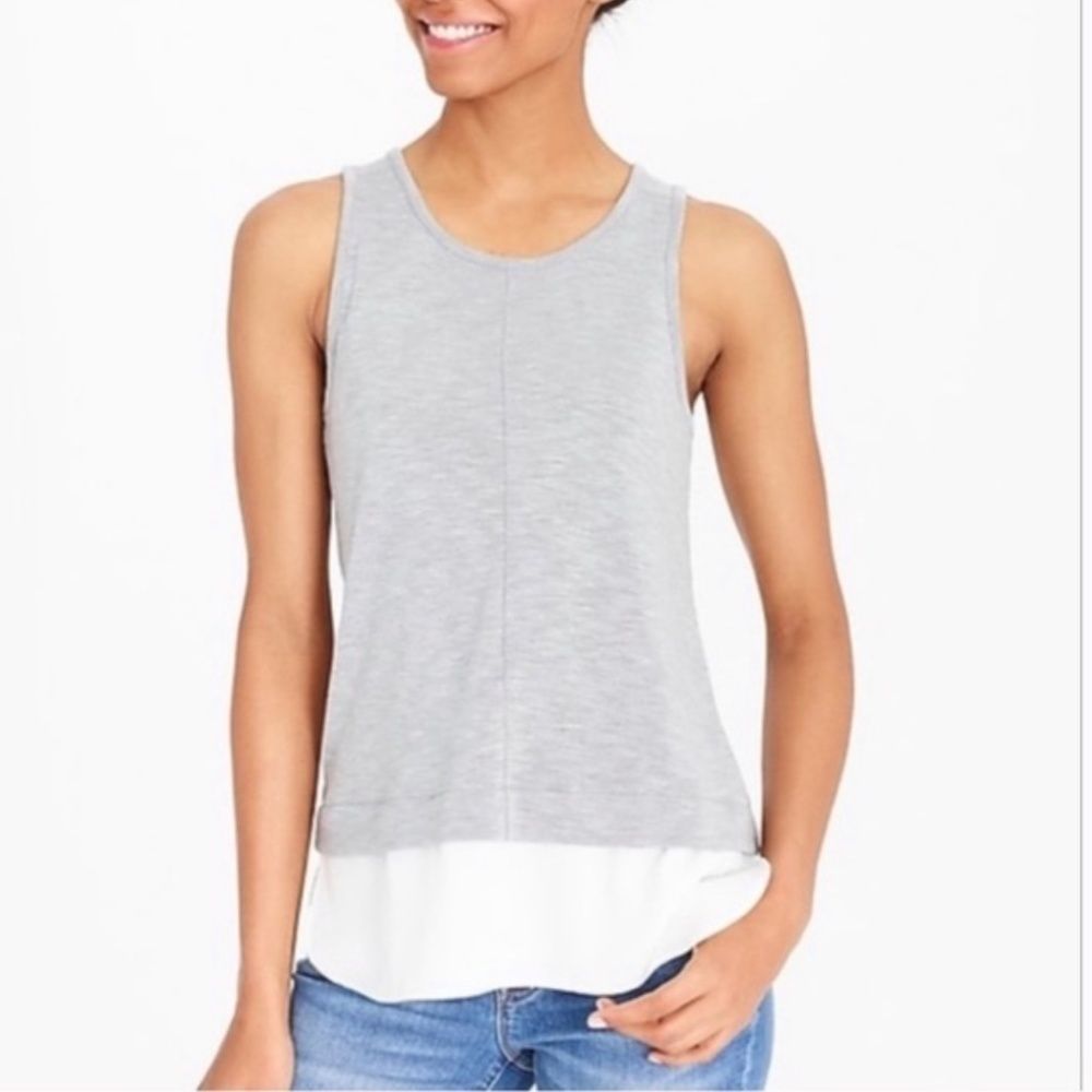 J. Crew Factory Sleeveless Mixed Media Knit Top S